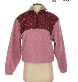 NWT new Universal Thread Sherpa Floral Quarter Zip size XXL